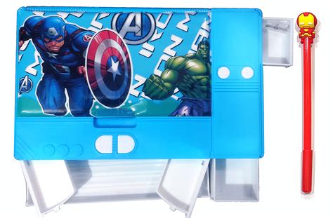 Buy SHREE TECHNESH Super Heros Theme Jumbo Pencil Box with Gel Pen, Pencil Box Boys School with ...