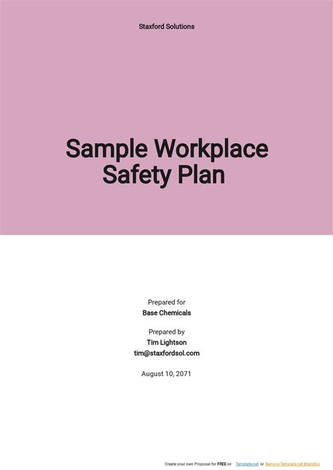 Workplace Safety Action Plan Template - Google Docs, Word, Apple Pages | Template.net