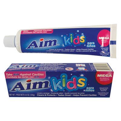 24 Wholesale Aim Kids Toothpaste 4.4 Oz Gel Mega Bubble Berry - at ...