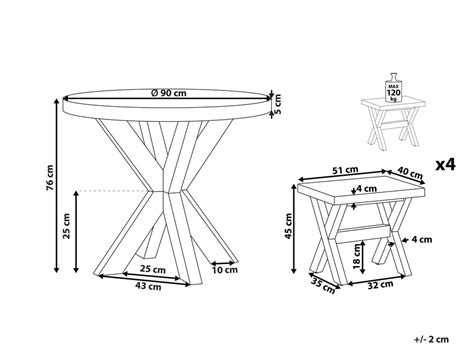Set de jardin table ronde et 4 tabourets en fibre-ciment gris et bois OLBIA | Beliani.fr