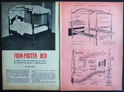 FOUR POSTER COLONIAL Canopy Bed How-To Build PLANS $5.99 - PicClick