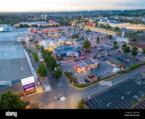 Aerial night photo Stevenage Leisure Park UK Stock Photo - Alamy