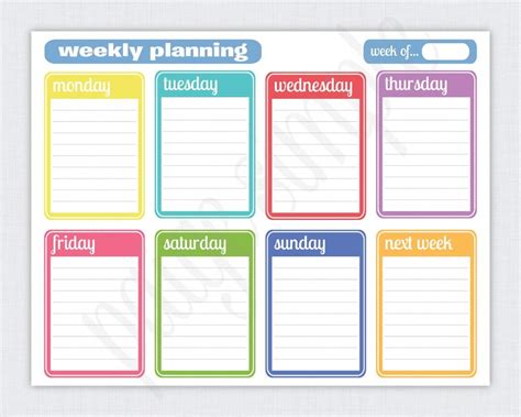 9 Weekly Planner Template Printable - Perfect Template Ideas