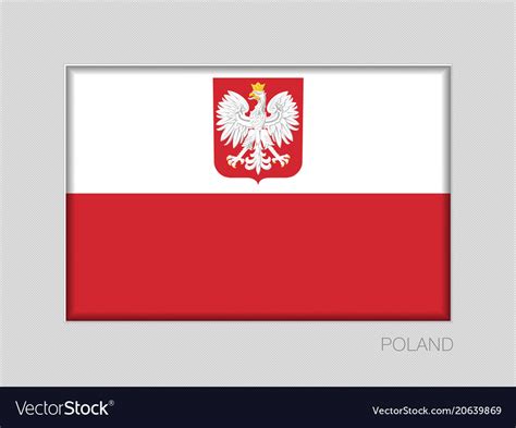 Flag of poland with eagle national ensign aspect Vector Image