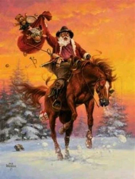 Rodeo Santa! | Christmas horses, Cowboy christmas, Santa art