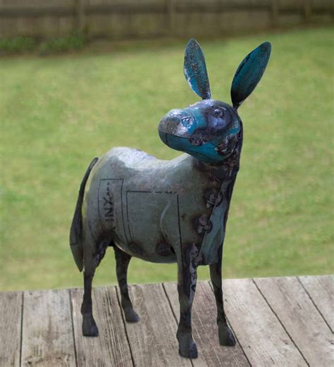 Handcrafted Recycled Metal Donkey Sculpture | Metal Yard Art | Collections | Wind and Weather