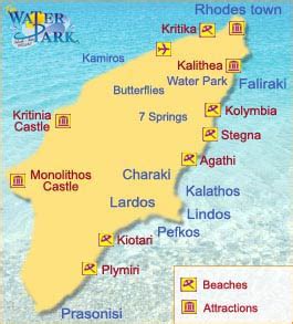 Map of Pefkos - Best Maps of Pefkos Rhodes