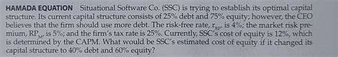 Solved HAMADA EQUATION Situational Software Co. (SSC) is | Chegg.com