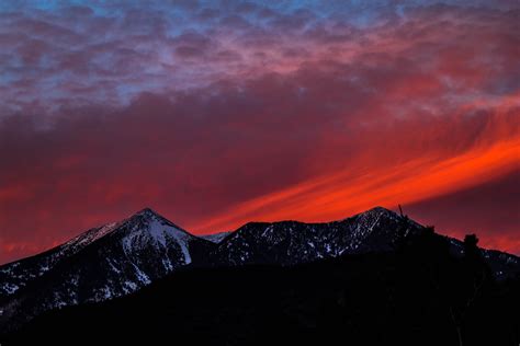 Red sky phenomenon, Mountains, Sunset, Sky HD wallpaper | Wallpaper Flare