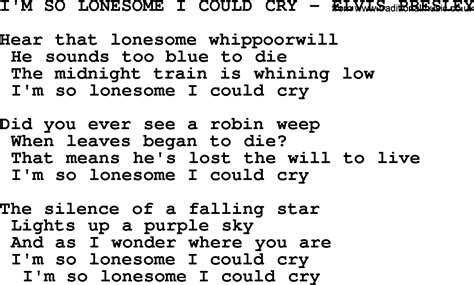 I'm So Lonesome I Could Cry-Elvis Presley-.txt, by Elvis Presley ...