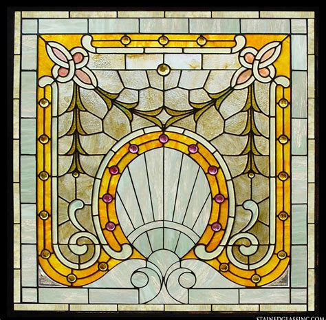 "Shell Square" Stained Glass Window