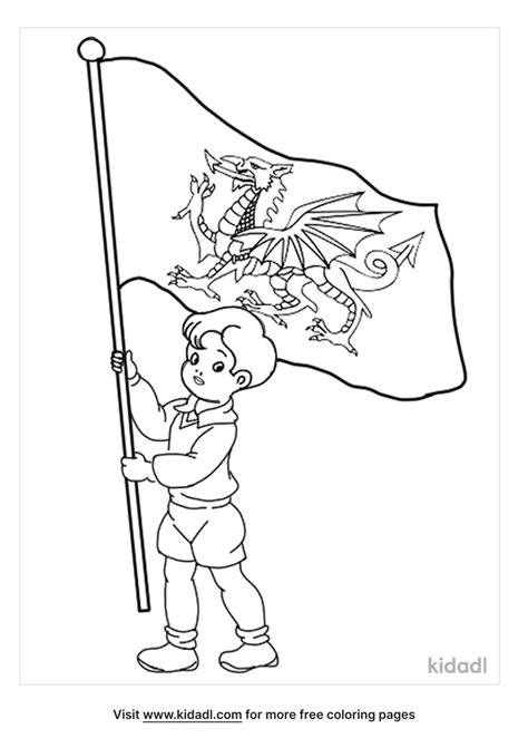 Free Welsh Flag Coloring Page | Coloring Page Printables | Kidadl