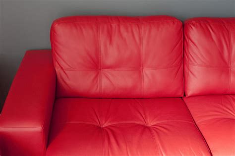 Free Stock Photo 10662 Elegant Red Leather Sofa at the Living Room | freeimageslive