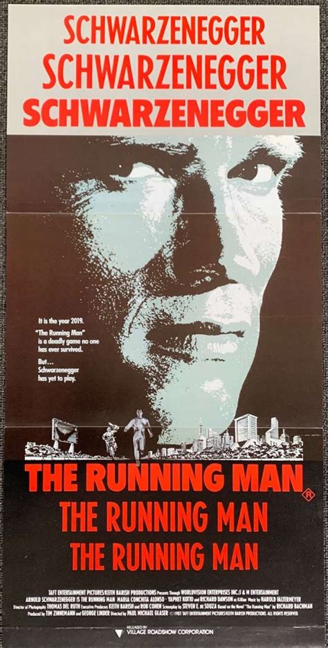 All About Movies - The Running Man Poster Original Daybill 1987 Arnold ...