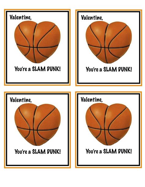 Basketball kids valentine cards sports valentines day boys girls ...