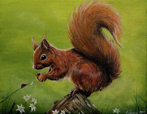 Squirrel Painting by Greg Farrugia - Pixels