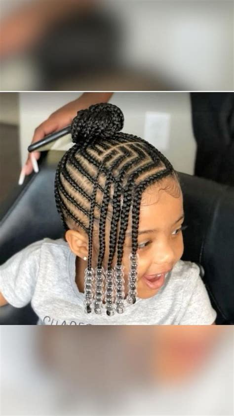 Cornrow styles with beads | Kids cornrow hairstyles, Kids hairstyles ...