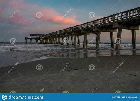 Famous Tybee Island Pier in Georgia, United States Stock Illustration ...