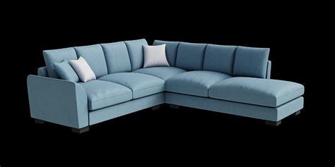 3D model Long Blue Corner Sofa VR / AR / low-poly | CGTrader