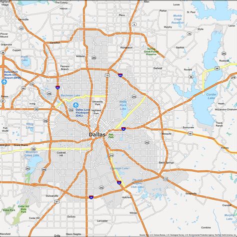 Map Of Dallas Texas And Surrounding Cities - Topographic Map World