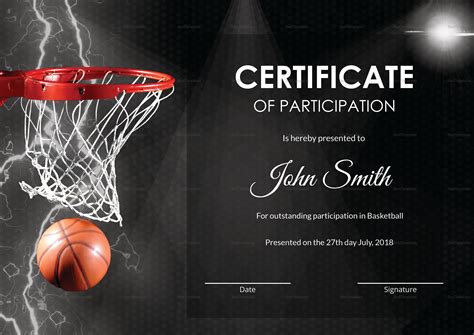Basketball Award Certificate Template Word