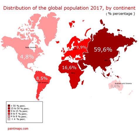 Distribution of the Global Population by continent (% perc.). : r/Map_Porn