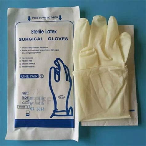 White Powder Free Latex Surgical Gloves, 6 Inches at ₹ 400/box in Chennai