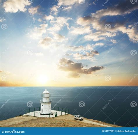 Lighthouse and car stock image. Image of light, majestic - 54177681