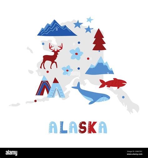 Alaska tourist map Stock Vector Images - Alamy