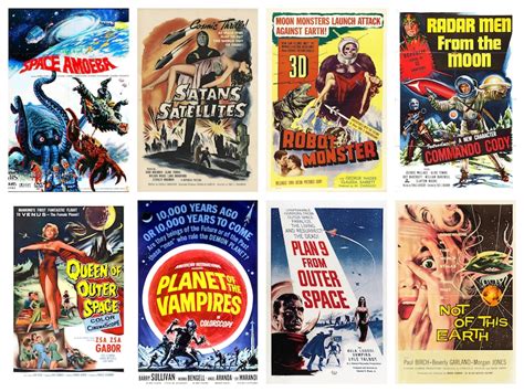 Sci-fi Horror Movie Posters, Vintage Retro Classic Movie Poster Bundle ...