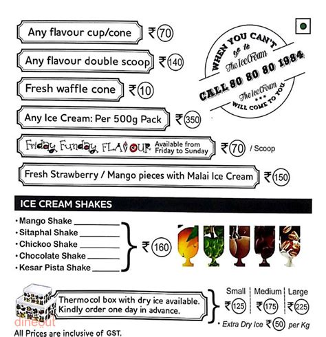 Menu of Naturals Ice Cream, DLF Phase - 4, Delhi | Dineout discovery