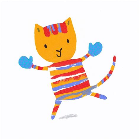 Kitten in Mittens - Adorable Cat Illustration