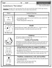 Lottery Symbolism with quotes.pdf - Name: pd. Date: Reading Literature ...