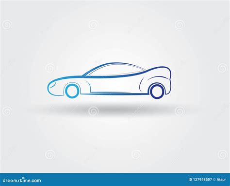 A Blue Sports Car for Logo and Icon with Shadow Stock Vector ...