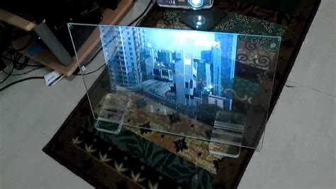 Transperent video glass screen no projection foil pure treated glass - YouTube