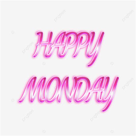 Pink Happy Monday Word Art Stereoscopic Gradient Typography, Texture, Happy Monday, Pink PNG ...