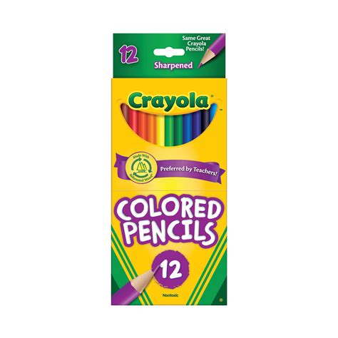 Crayola Colored Pencil Set, Assorted Colors, 12 Count, School Supplies, Beginner Child - Walmart.com