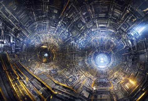 inside of cern large hadron collider, pulled apart, | Stable Diffusion ...