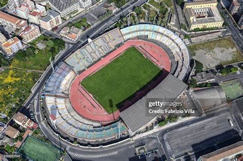 Aerial view of the football stadium of Catania "Angelo Massimino ...