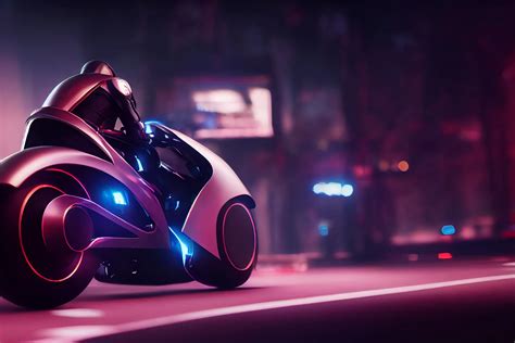 Concept Art Futuristic Motorcycle Moving At Lightspeed On Arcanepunk ...