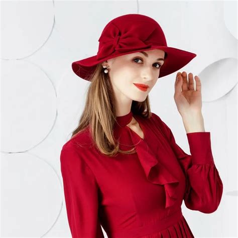 2018 New Elegant Fashion Hair Red Hat All match Wool Hat Female Leisure Woolen Cap Female ...