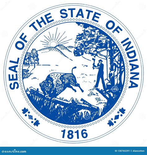 Indiana State Seal stock illustration. Illustration of emblem - 130765291