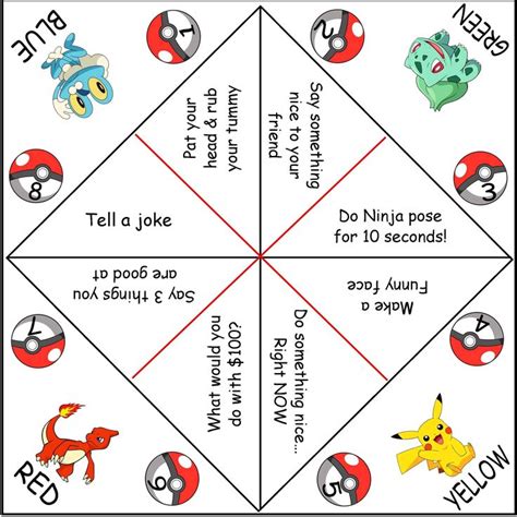 Pokemon Cootie Catchers (AKA paper fortune tellers) | Pokemon themed party, Pokemon party ...