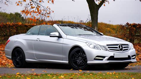 Mercedes Benz Silver Coupe Convertible · Free Stock Photo