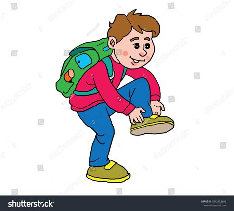 Ready School Kid Hand Drawing Cartoon Stock Vector (Royalty Free ...