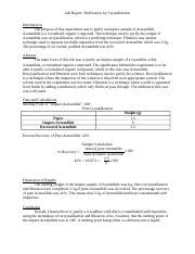 Lab Report- Purification by Crystallization.docx - Lab Report ...