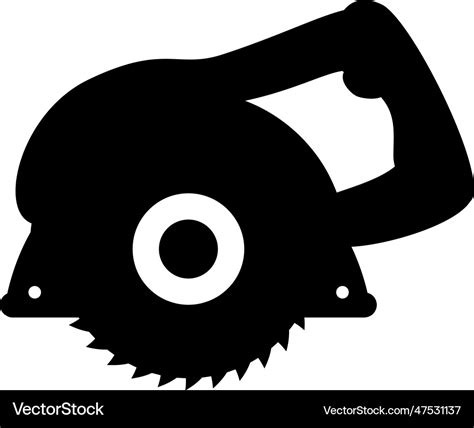 Black silhouette of hand circular saw Royalty Free Vector