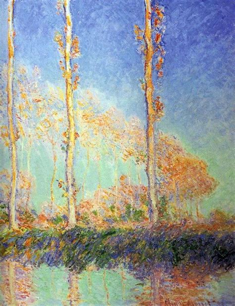 Poplars, Three Pink Trees in Autumn by Claude Monet ️ - Monet Claude