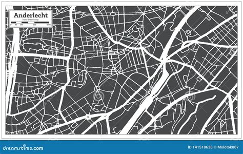 Anderlecht City Map in Retro Style. Outline Map Stock Vector - Illustration of navigation ...