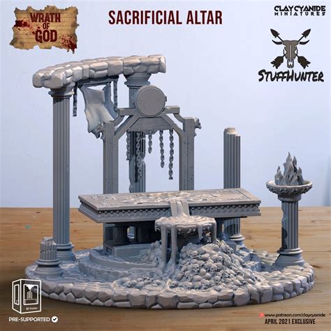 Wrath of God Sacrificial Altar 28 32 Mm Tabletop Terrain Terrain - Etsy